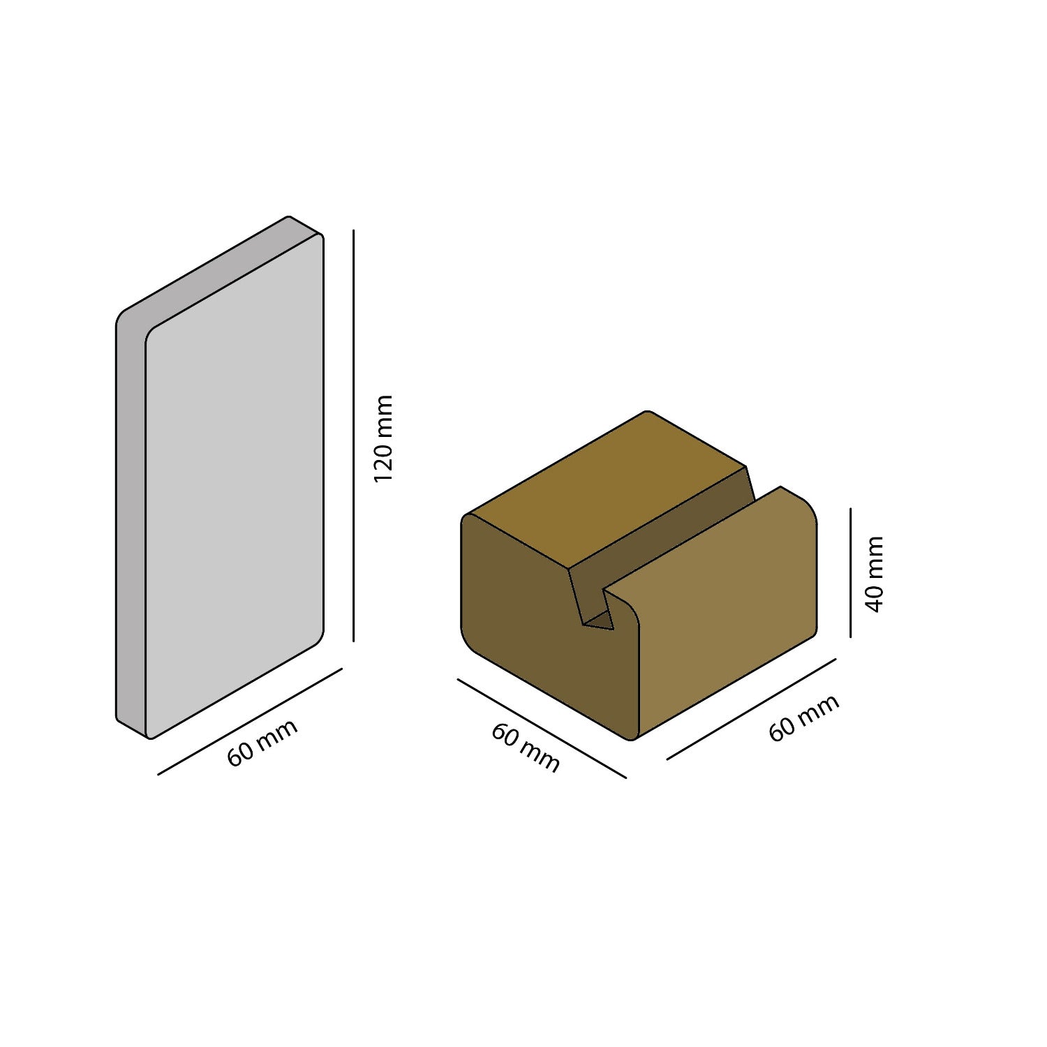 Abmessungen des NFC Aufstellers medium mit Holzfuß von brique.