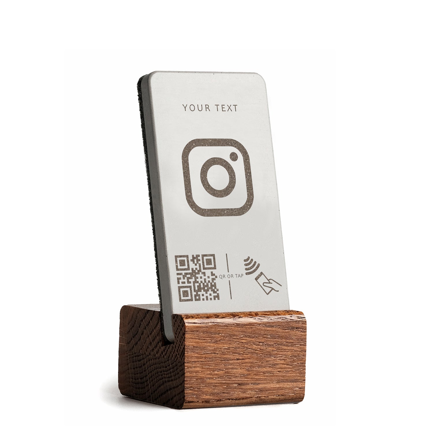 Der dezente NFC Aufsteller mit Instagram Link von brique.