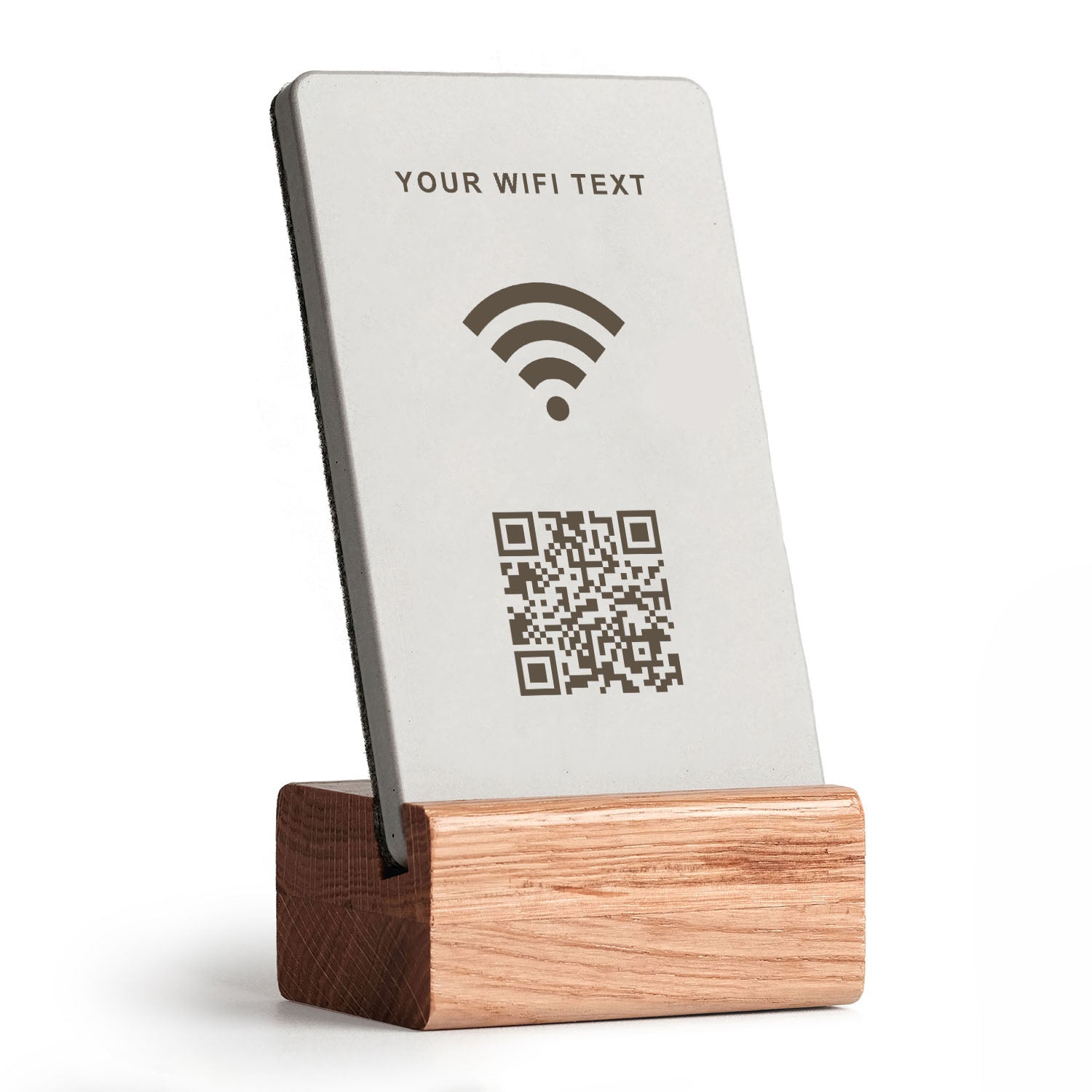 WLAN WIFI Aufsteller Large mit QR Code - Golden Oak