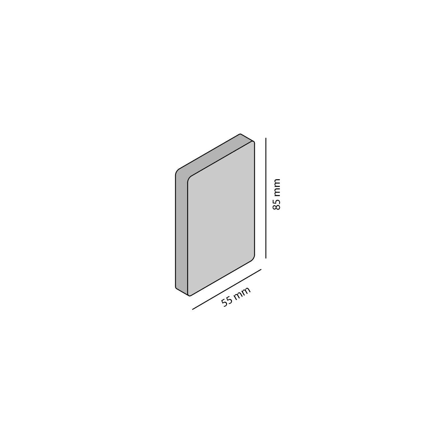 Abmessungen des kleinen NFC Aufstellers von brique.